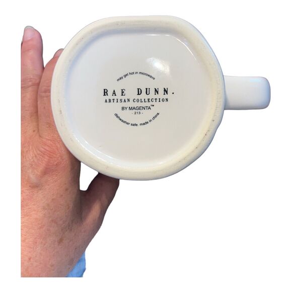 Rae Dunn OINK  Mug with PIG Charm sits On Cup Edge Farmhouse Collection NWT - Picture 5 of 5